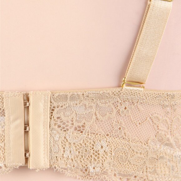 (2) 40C Lace T-shirt Bras Black & Beige Push-Up Convertible Padded Underwired - Picture 11 of 16